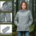 thumbnail image 4 of Maqroz Rain Jackets for Women Packable Lightweight Windbreaker Waterproof Hooded Coat with Carrying Pouch Outdoor Hiking Travel Summer Outerwear Elastic Cuffs Zip Up, 4 of 9