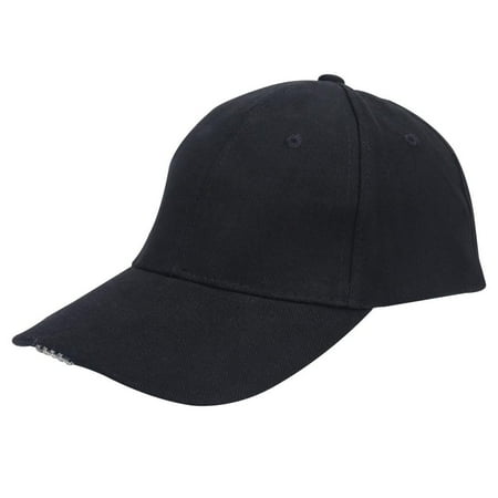 - Lightweight Stylish LED Cotton Adjustable Baseball Cap Headlight Hat for Your Night Activities(Black)