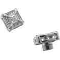 thumbnail image 3 of ICED SILVER CUBIC ZIRCONIA RAPPER'S FASHION BLING MAGNETIC SQUARE HIP HOP EARRING LUXURY EARRINGS, 3 of 5