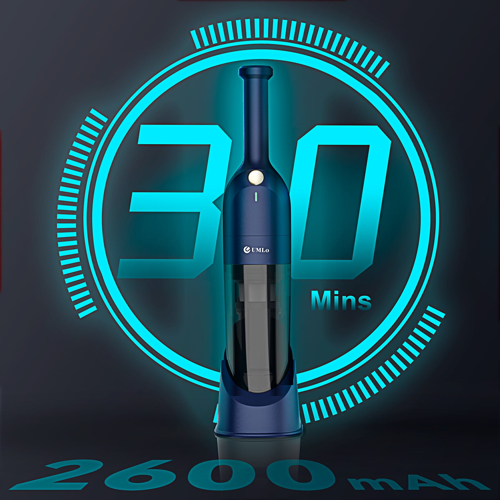 UMLo H6 Handheld Vacuum Cordless, Portable Vacuum Cleaner with 10000PA Suction, 2600mAh Rechargeable Vacuum Cleaner for Home Pet