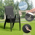 thumbnail image 4 of LAZY BUDDY 5 Pieces Patio Dining Set, Outdoor Patio Chairs with Square Table, Breathable Back, Glass Tabletop, Metal Frame, 4 of 10