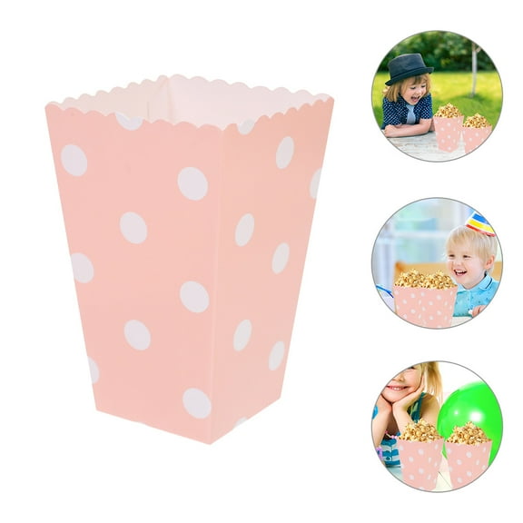 HAMPPLIES 12Pcs Candy Container Paper Food Storage Pink for Families and Friends at Birthday Parties