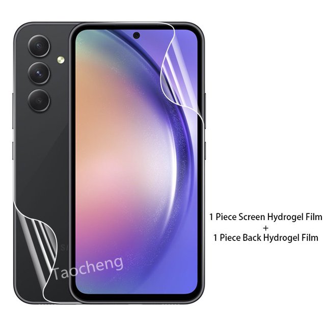 Película De Hidrogel Suave Delantera Y Trasera 3 En 1 Para Samsung Galaxy A54 A34 A14 LTE 4G 5G 2023 Protectora Completa Transparente Protector De Lente De Cámara De Pantalla No Vidrio
