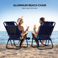 thumbnail image 2 of Ktaxon 13" Aluminum Backpack Beach Chair,  Portable with Adjustable Straps, 3-Position Reclining, Cup Holder, Lightweight for Beach Camping Picnic, Navy Blue, 2 of 7