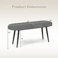 thumbnail image 3 of Gymax 47'' Upholstered Entryway Bench w/ Padded Seat & Heavy-duty Metal Frame Grey, 3 of 9