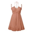 thumbnail image 5 of Dresses For Women 2024 Floral V Neck Tie Front Spaghetti Strap Beach Sundress Boho Casual Summer Sundress, 5 of 5