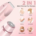 thumbnail image 3 of Bikini Trimmer for Women, Imountek 2 in 1 Dual Head Cordless Body Shaver, IPX7 Waterproof Pubic Hair Razor, Wet&Dry Use for Face & Body, 3 of 12
