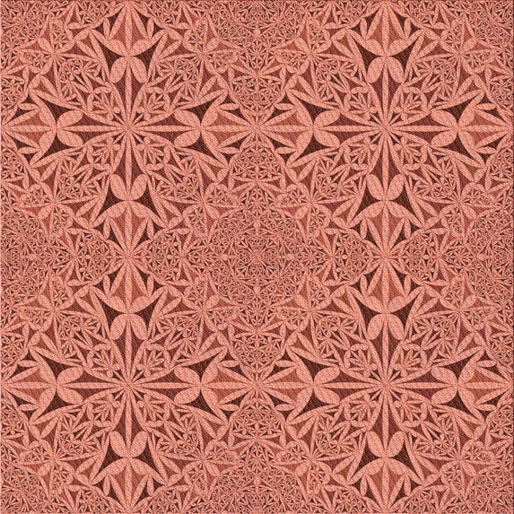 Ahgly Company Machine Washable Indoor Square Transitional Orange Area Rugs, 8' Square