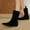 #199-Black, variant on Roncen Women's British Style Winter Ankle Boots - Fashion Flat Low Heel Pointed Toe Casual Shoes with Short Shaft and Solid Color Design