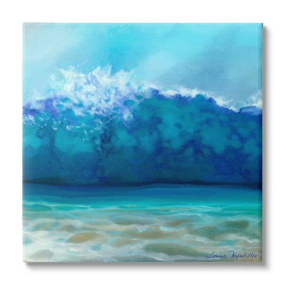 Stupell Industries Vivid Blue Tsunami Wave Splash Coastal Painting Gallery Wrapped Canvas Print Wall Art