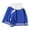 Blue, variant on Boys Fleece Varsity Jacket Button Down Hooded Baseball Jackets All-Weather Casual Warm Outerwear Kids Letterman Jacket