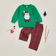 thumbnail image 2 of Xudanell Baby Boy Christmas Clothes 12-18 Months Baby Boy First Christmas Outfit with Santa Truck Embroidery Sweatshirt Pants Outfit, 2 of 5