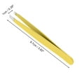 thumbnail image 2 of Unique Bargains 1 Pc Solid Color Flat Edge Eyebrow Tweezer for Bathroom Travel Hotel Yellow Stainless Steel, 2 of 3