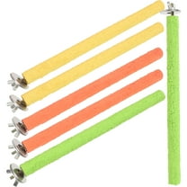 LOLIPPYY 6Pack Perches for Parrots Paw Grinding Bird Perch Quartz Sand Green for Pet Birds
