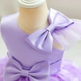 thumbnail image 4 of Vedolay Summer Dresses Toddler/Girls Short Sleeve Casual A-Line Twirly Skater Dress for School Party,Purple 5-6 Years, 4 of 5