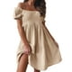 thumbnail image 1 of Vestido bohemio con hombros descubiertos para mujer - Manga abullonada, volantes fluidos, poliéster, ropa de playa/vacaciones/verano, 1 of 8