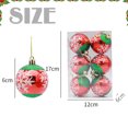 thumbnail image 2 of Christmas Tree Decor, Painted Floral Design for Festive Celebration 6-Pack 6cm Shiny Glitter Balls, 2 of 6