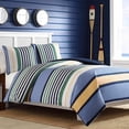 thumbnail image 2 of Nautica Dover Collection Comforter Set-100 Percent Cotton, Ultra Soft Bedding with Matching Sham, Machine Washable Easy Care, Queen, Blue, 2 of 2