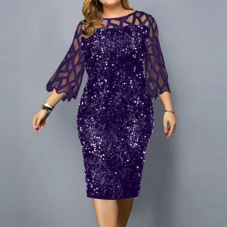 Long Dress Women Loose Dresses Mom Graphics Print Casual Elegant (XL,  Purple) on eBid United States