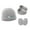 Gray, variant on Kabnic Newborn Baby Hat, Mittens, and Shoes Set, Cotton 3-Piece Outfit, Anti-Scratch Gloves, Beanie & Booties for Boys & Girls, 0-6 Months Winter Essentials