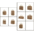thumbnail image 2 of Portable Burlap Jute Shopping Bag Handbag Bamboo Loop Handles Reusable Tote Grocery Bags, 2 of 21
