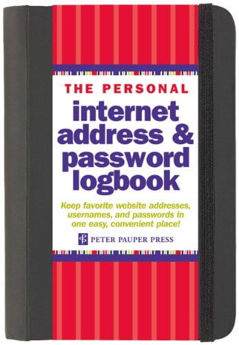 1234567890.: Internet password logbook organizer - With