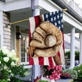 thumbnail image 4 of Baseball House Flags 28 x 40 Double Sided Burlap Bat and Glove on an American Flag Yard Flags Spring Summer Farmhouse Seasonal Outdoor Flag, 4 of 5