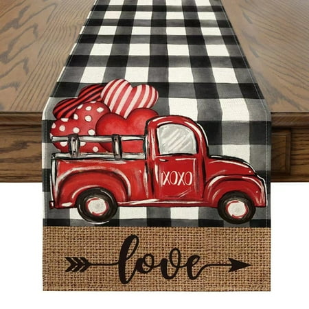 

Valentine s Day Table Runner Merry Tablecloth Holiday Table Decorations B