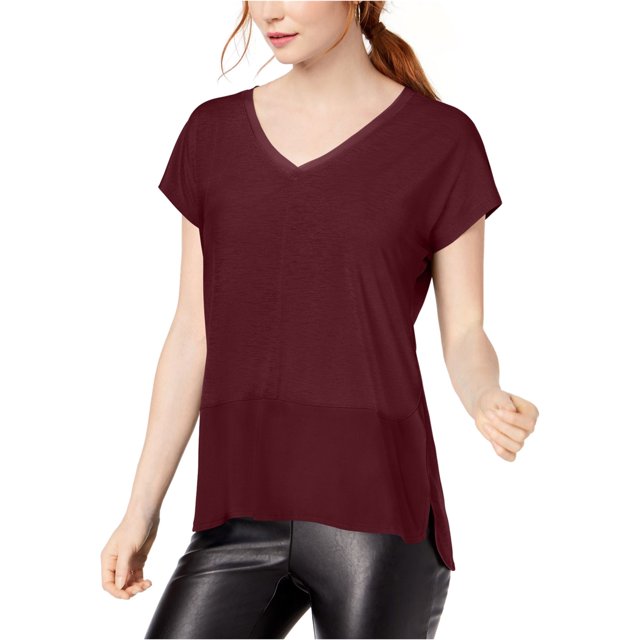 bar III Camiseta básica de medios mixtos para mujer, rojo, extragrande bar III Camiseta básica