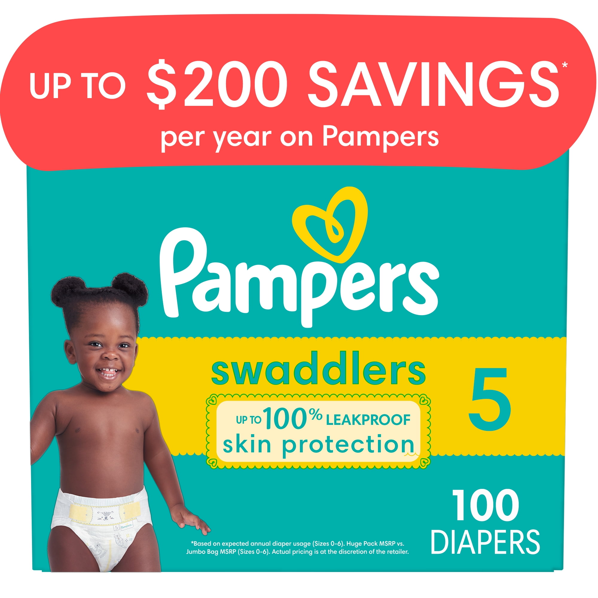 Pampers Swaddlers Diapers Size 5 100 Count Select for More