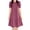 Wine, variant on Lenpel Dresses for Women Trendy Button Crew Neck Short Sleeve Knee Length Midi Dresses Casual Loose Ruffle Hem T Shirt Dresses