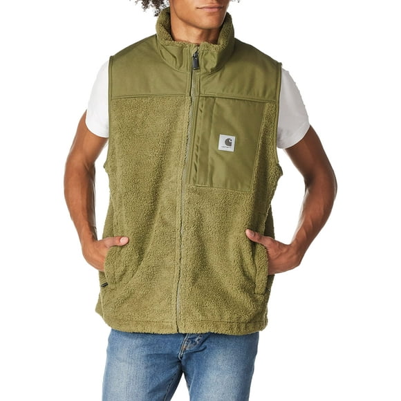 Carhartt Men's Yukon Wind Fighter Fleece Vest, Burnt Olive, X-Large