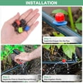 thumbnail image 4 of 100-Pack Adjustable Irrigation Dripper, 1/4 Inch Barbed Emitter Drip Sprinklers Garden Watering System [Red], 4 of 7