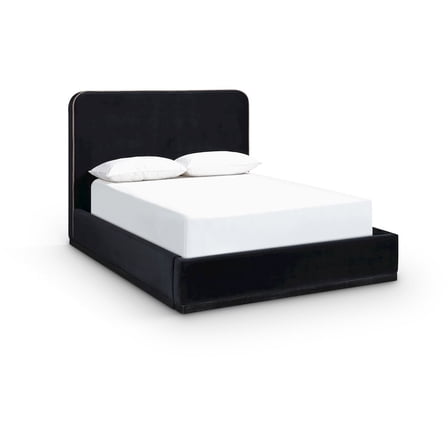 Meridian Furniture Rava Black Velvet Upholstered Queen Bed