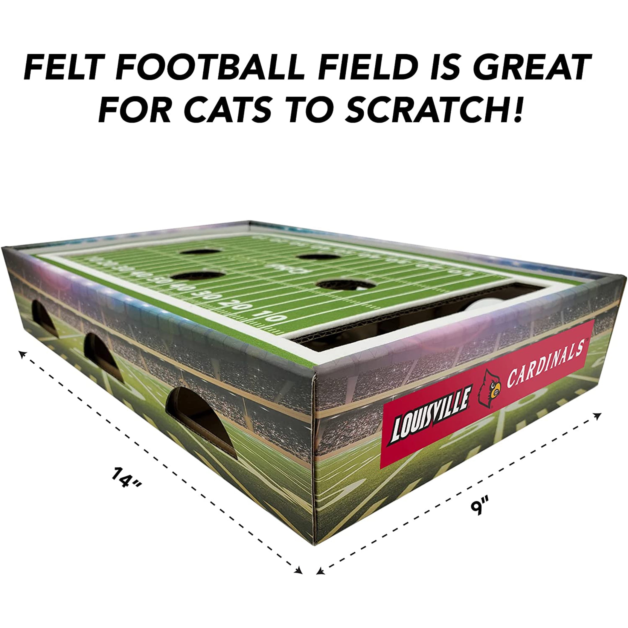 Pets First NCAA Cat Scratcher Box Football Field Designed Cat Scratcher & Lounge