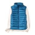 thumbnail image 2 of Zodanni Women Waistcoat Zip Up Puffer Vest Stand Collar Casual Down Vests Sleeveless Ladies Comfy Solid Color Slim Fit With Pockets Lake Blue XL, 2 of 3
