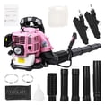 thumbnail image 2 of 52CC 2-Stroke Backpack Gas Leaf Blower | 550 CFM Powerful Airflow | Heavy-Duty Gas Blower for Lawn Care, Yard Dust & Debris Clearing (Pink), 2 of 8
