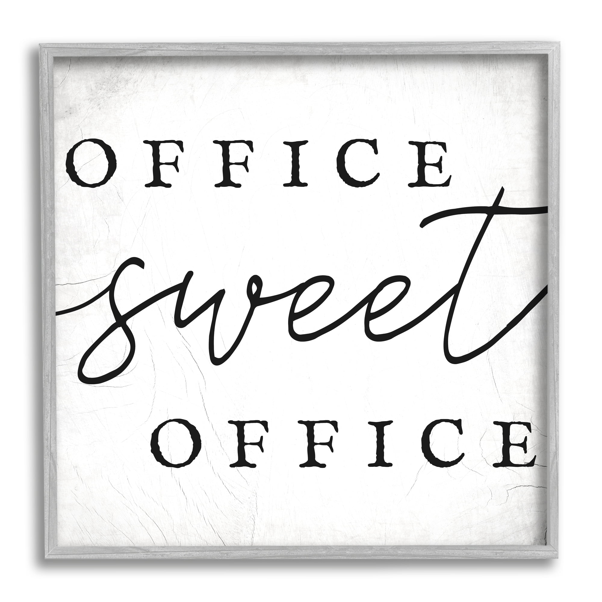 Stupell Industries Office Sweet Office Phrase Minimal Black White Typography, 24 x 24,Design by Daphne Polselli