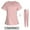 Pink, variant on Turilly Womens Coats and Jackets Women's Short Sleeved Fashionable Pocket V-Neck Protective Work Clothes Short Sleeved V-Neck Top and shirt Set