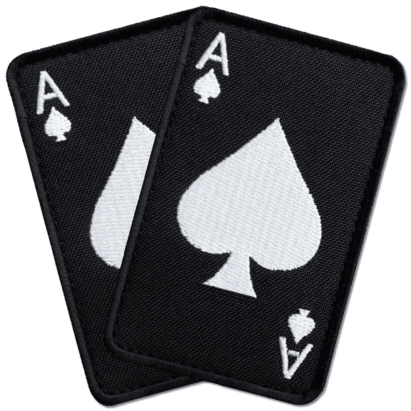 2Pcs Ace of Spades Patch Set, Death Card, Embroidered Tactical Patches