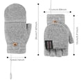thumbnail image 2 of USB Heated Gloves Womens & Mens Winter Warm Full & Half Gloves 3 Heating Levels Knitted Gloves Hand Warmer for Indoor Outdoor Office, 2 of 7