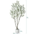 thumbnail image 2 of 7ft Fake Plastic Olive Tree with Oval White Planter, Pre Potted Faux Greenry Plant for Home Decor Office House Living Room Indoor Outdoor, Big Fake Plants Fake House Plants, 2 of 8
