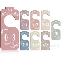 LHXC  8 pcs Wood Baby Closet Dividers Baby Garment Size Dividers Baby Clothing Hanger Dividers