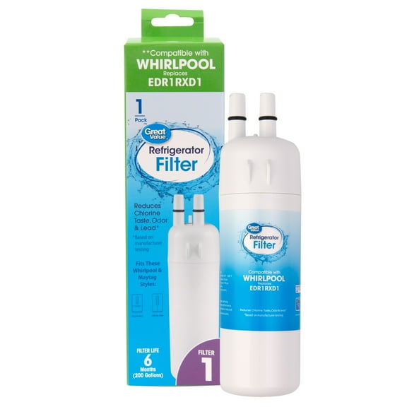 Great Value Replacement Refrigerator Filter, Compatible with Whirlpool