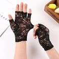 thumbnail image 5 of ibuvkizy Lace Gloves Women,Floral Lace Half-Finger Gloves - Openwork Mesh Stretch Lightweight Breathable Fingerless Style for Spring/Summer/Fall,Gifts for Women, 5 of 5