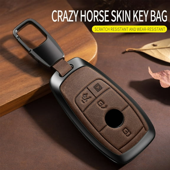 For Mercedes Benz Key Fob Cover Leather Car 2017-2021 E-Class 2018-2021 S-Class 2019-2021 A-Class C-Class G-Class Key Case