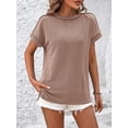 thumbnail image 6 of 2024 Summer New Style Round Neck Outer Seam Twisted Strip Short-sleeved Loose T-shirt For Women, 6 of 6