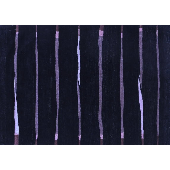 Ahgly Company Machine Washable Indoor Rectangle Abstract Blue Contemporary Area Rugs, 3' x 5'