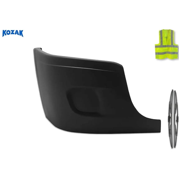 KOZAK Outer Bumper Corner Cover No Fog Lamp Hole Right Passenger Side Compatible with Freightliner Cascadia 2008-2017