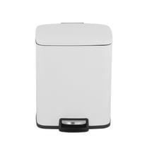 Innovaze 5.3 Gallon/20 Liter Rectangular Stainless Steel step-on Trash Can for kitchen, Matte White